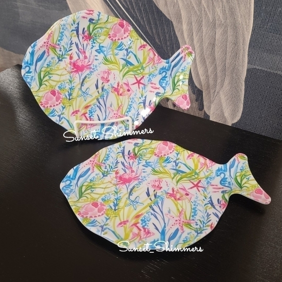 4 Sigrid Olsen Melamine Ocean Sealife Fish luncheon Plates crab turtle Starfish - Picture 8 of 8